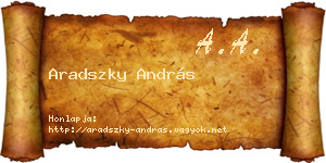 Aradszky András névjegykártya