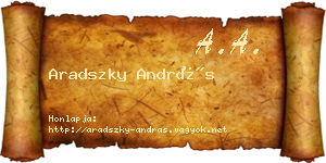 Aradszky András névjegykártya