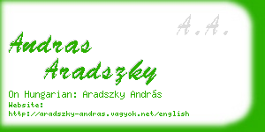 andras aradszky business card