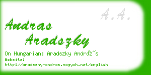 andras aradszky business card